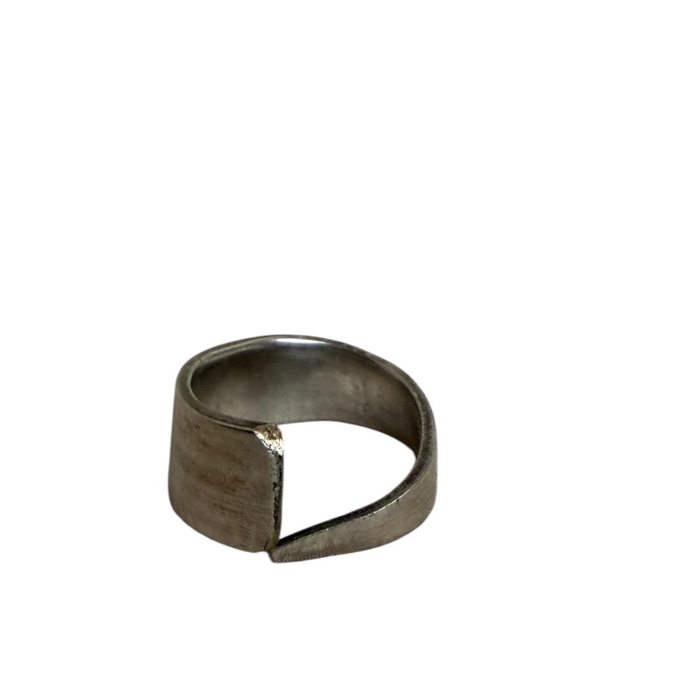 Unique Open Geometric Statement Ring Silver Tone … - image 1